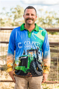 Team Green Adults Farm Fishing Shirt